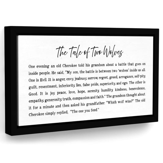 The Tale Of Two Wolves Sign, The One You Feed, Tale Of Two Wolves Print