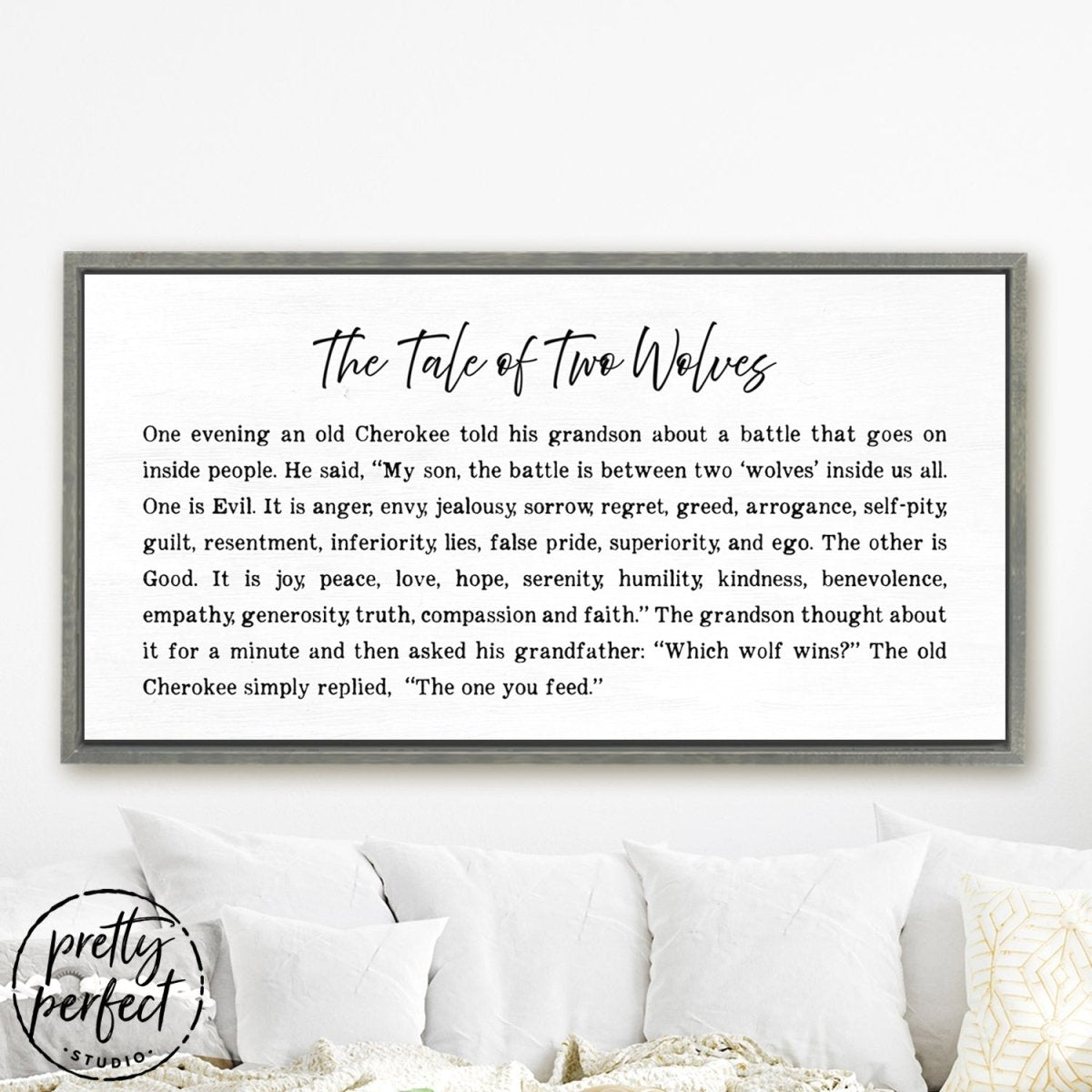 The Tale Of Two Wolves Sign, The One You Feed, Tale Of Two Wolves Print