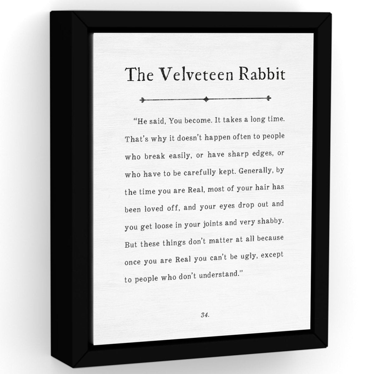 The Velveteen Rabbit Quote Sign - Pretty Perfect Studio