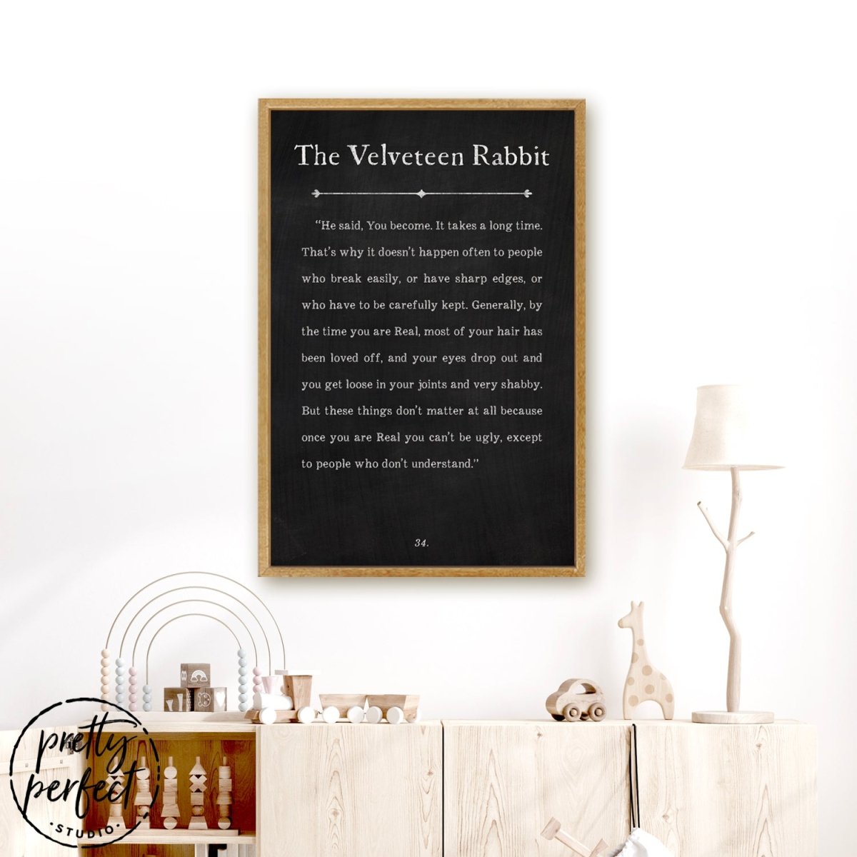 The Velveteen Rabbit Quote Sign - Pretty Perfect Studio