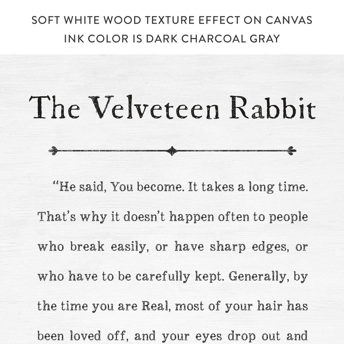 The Velveteen Rabbit Quote Sign - Pretty Perfect Studio
