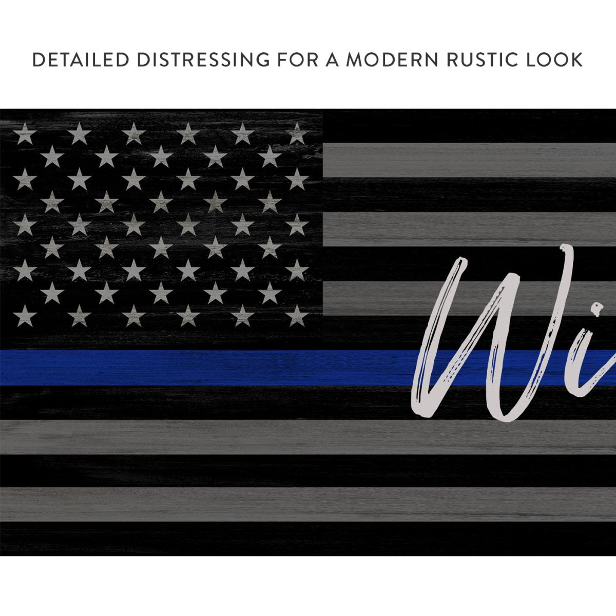 Thin Blue Line Police Officer Canvas Wall Art - Pretty Perfect Studio