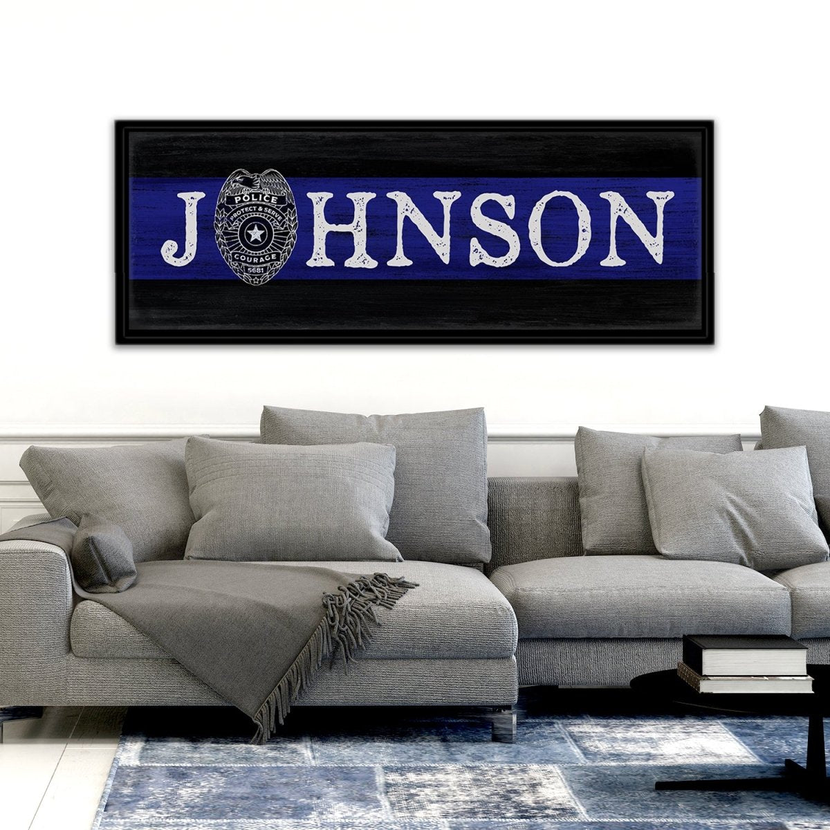 Thin Blue Line Sign Police Officer Gift - Pretty Perfect Studio