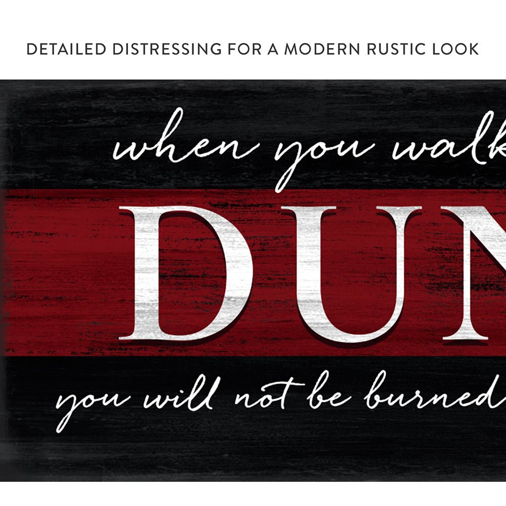 Thin Red Line Firefighter Prayer Name Sign With Modern Rustic Look - Pretty Perfect Studio