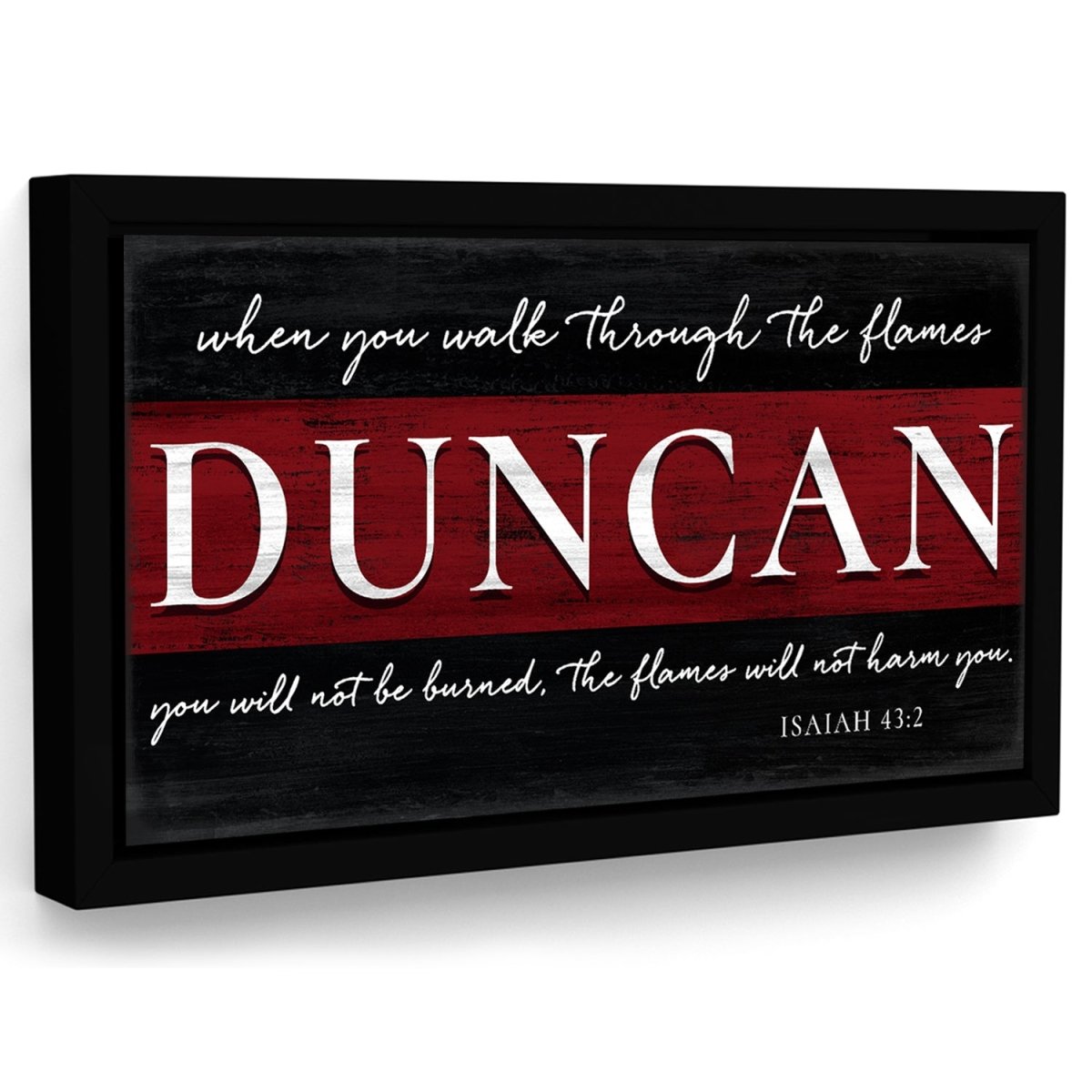 Thin Red Line Firefighter Prayer Name Sign - Pretty Perfect Studio