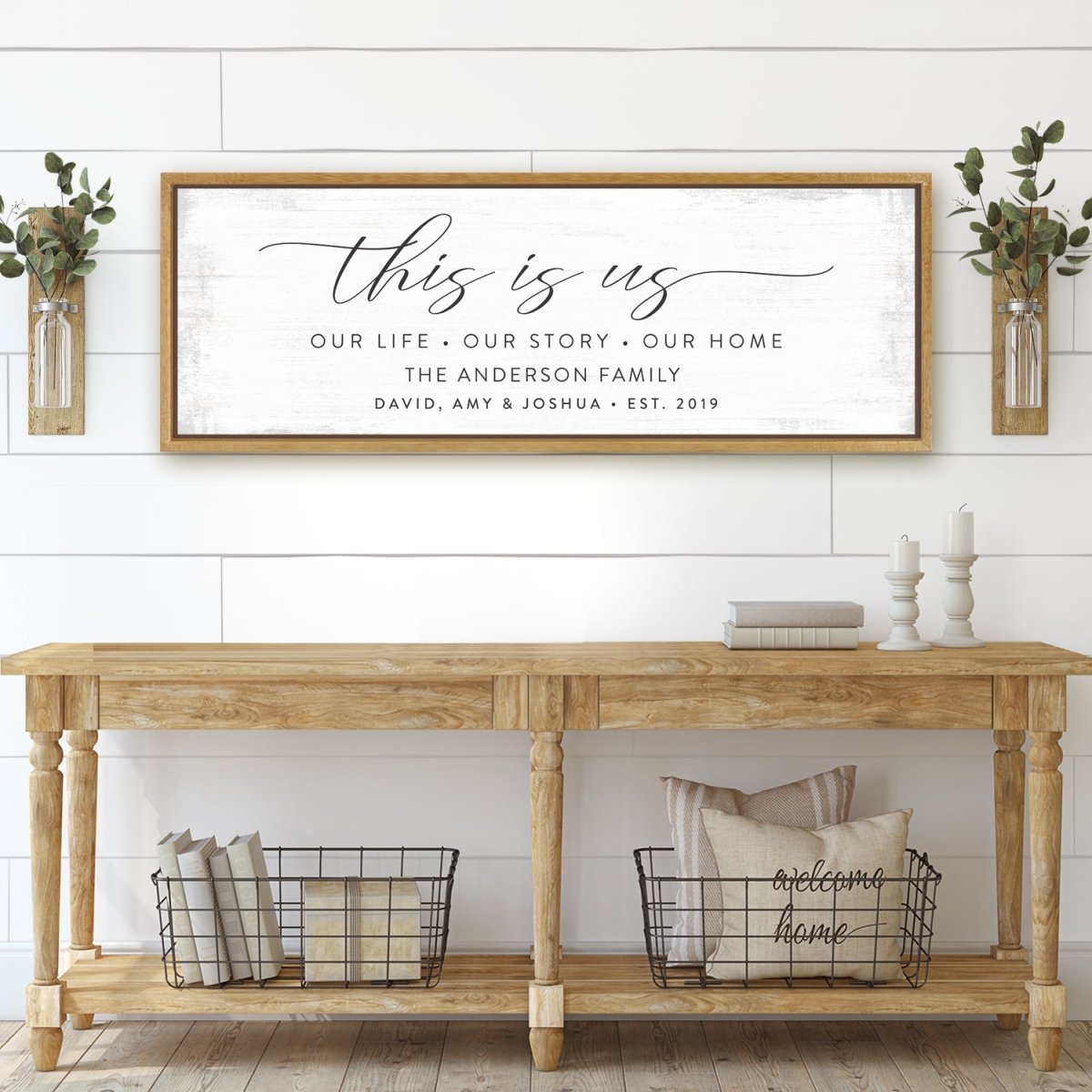 This Is Us Canvas Wall Art Above Entryway Table - Pretty Perfect Studio