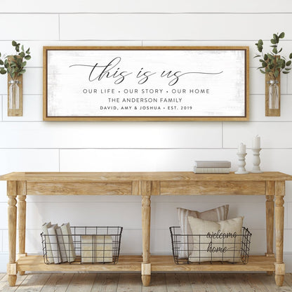 This Is Us Canvas Wall Art Above Entryway Table - Pretty Perfect Studio