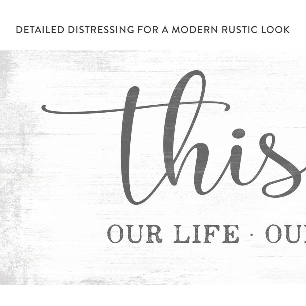 This Is Us Family Canvas Sign With Distressed Modern Rustic Look - Pretty Perfect Studio