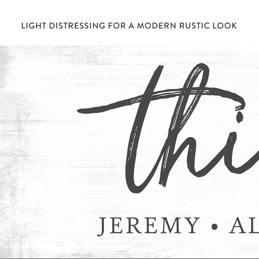 This Is Us Personalized Canvas Wall Art With Distressed Rustic Look - Pretty Perfect Studio