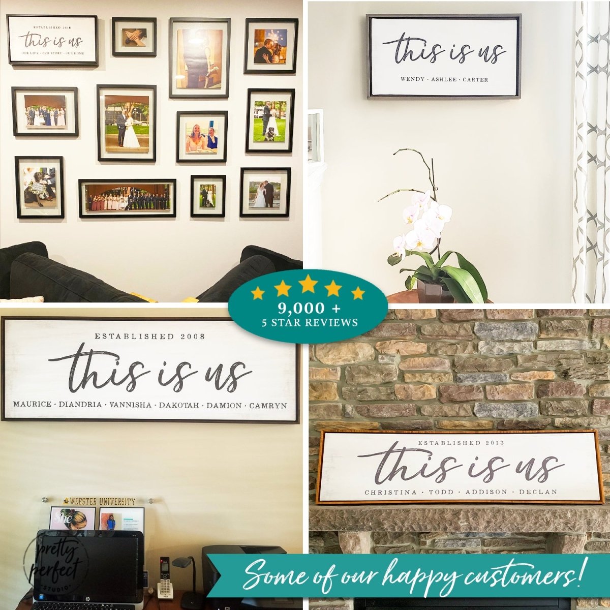 Customer product review for custom this is us wall art by Pretty Perfect Studio