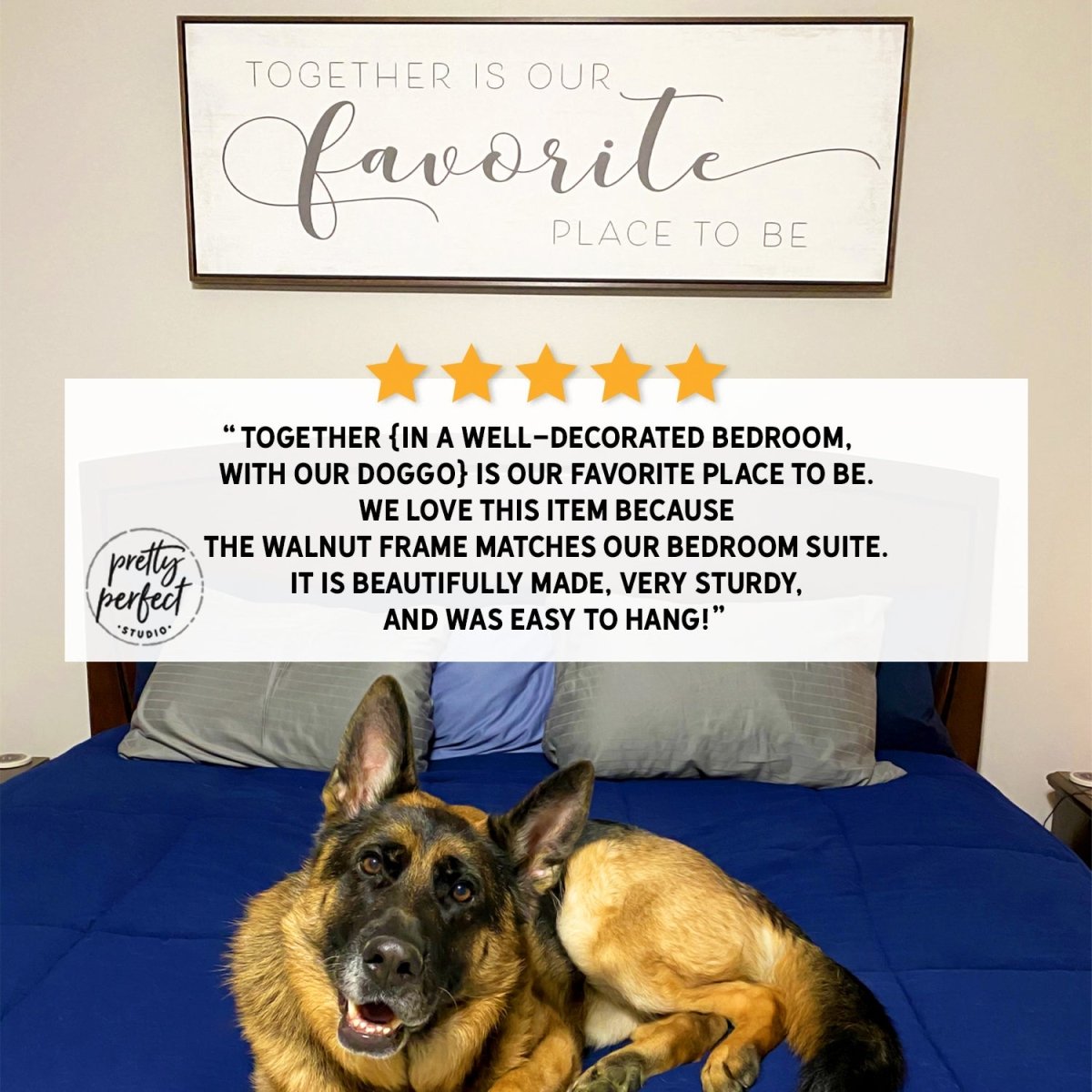 Customer product review for together is our favorite place to be sign by Pretty Perfect Studio