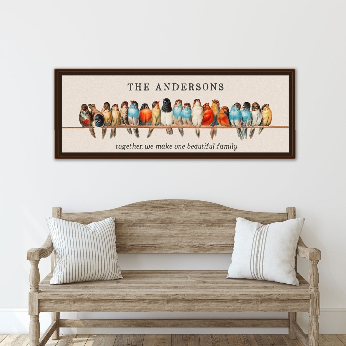 Together We Make One Beautiful Family Canvas Wall Art Above Shelf in Living Room - Pretty Perfect Studio