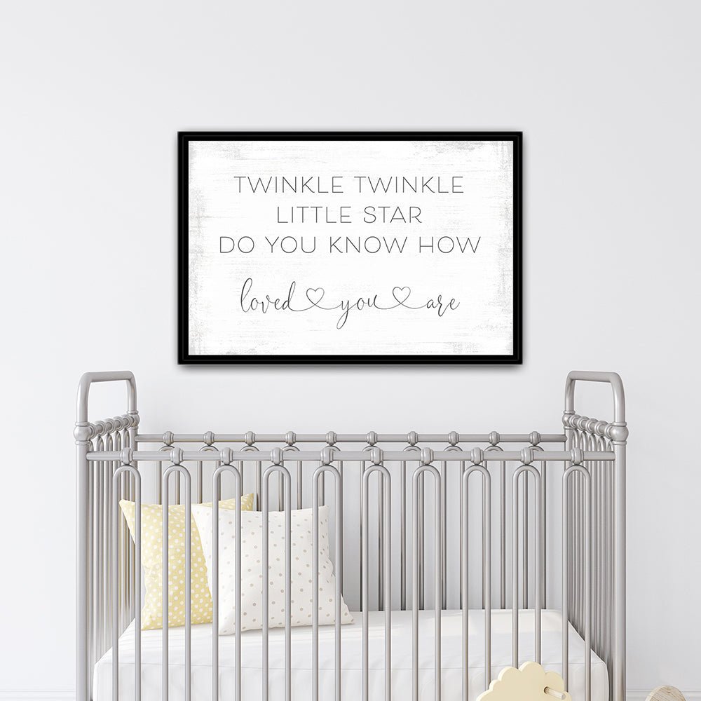 Twinkle Twinkle Little Star Sign Above Crib - Pretty Perfect Studio