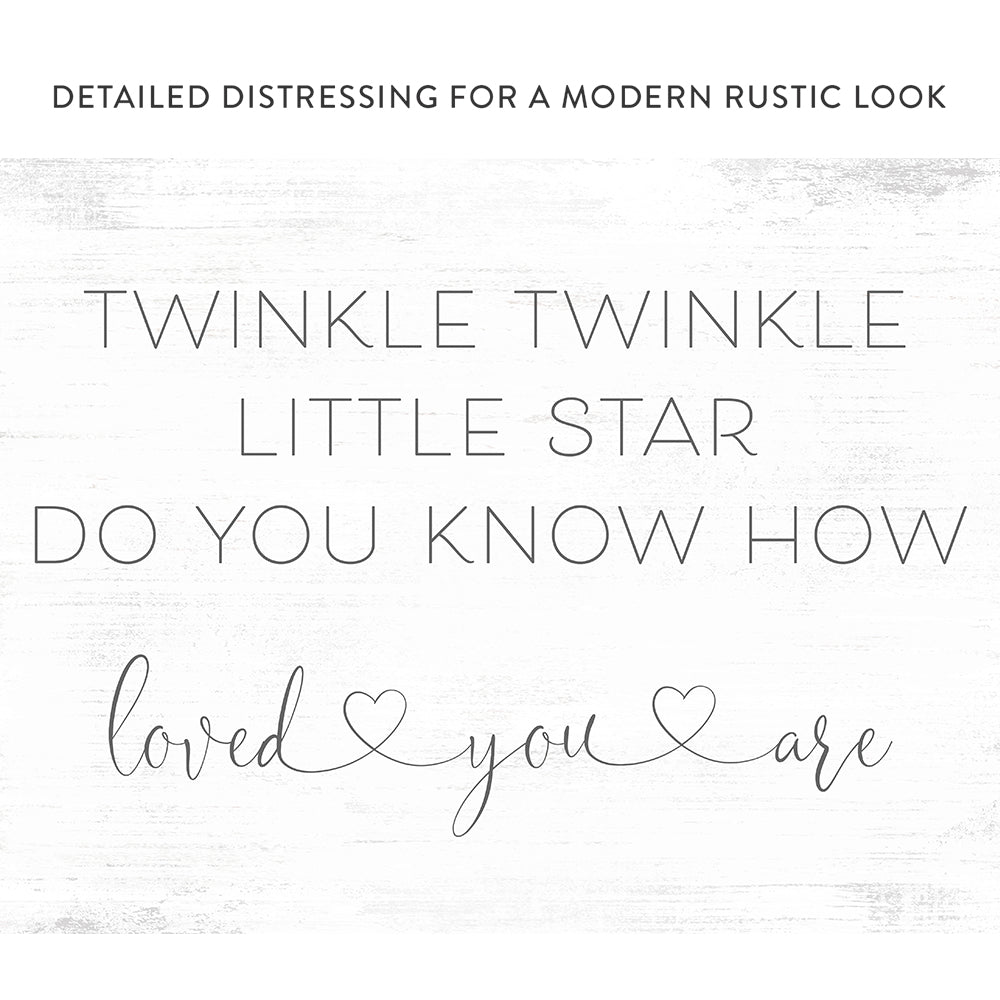 Twinkle Twinkle Little Star Sign With Distressed Modern Look - Pretty Perfect Studio