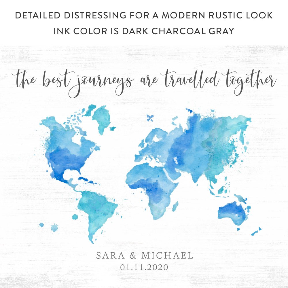 Wedding Guest Signing Map With Modern Rustic Look - Pretty Perfect Studio