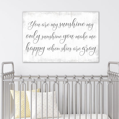 You Are My Sunshine Sign, My Only Sunshine In Nursery Above Baby Crib - Pretty Perfect Studio