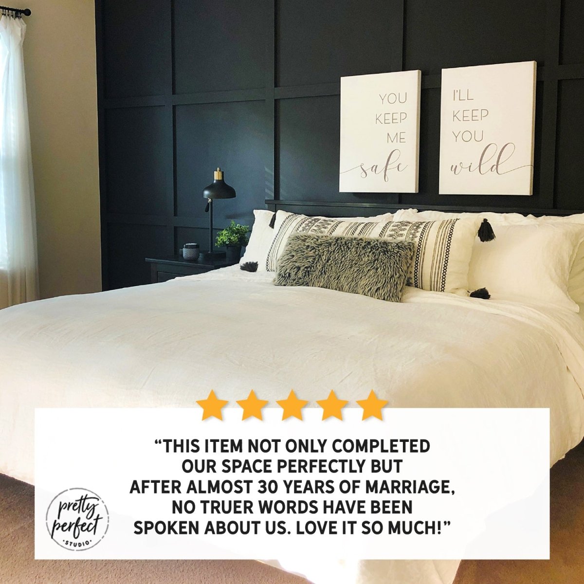 Customer product review for you keep me safe sign by Pretty Perfect Studio