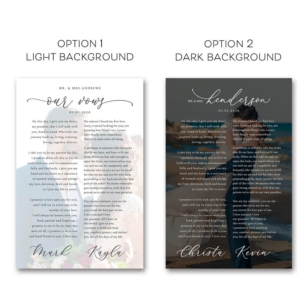 Our Vows Wall Art Personalized