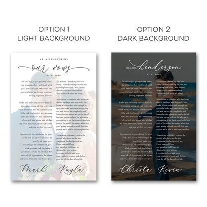 Our Vows Wall Art Personalized