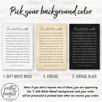 F. Scott Fitzgerald Quote Sign