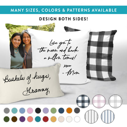 personalized actual handwriting pillow gifts