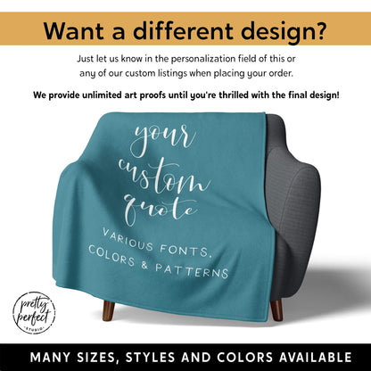 Custom Text Blankets Personalized Fleece Throw Blankets for Kids and Adults with Company Logos, Names, or Family & Friends Pictures