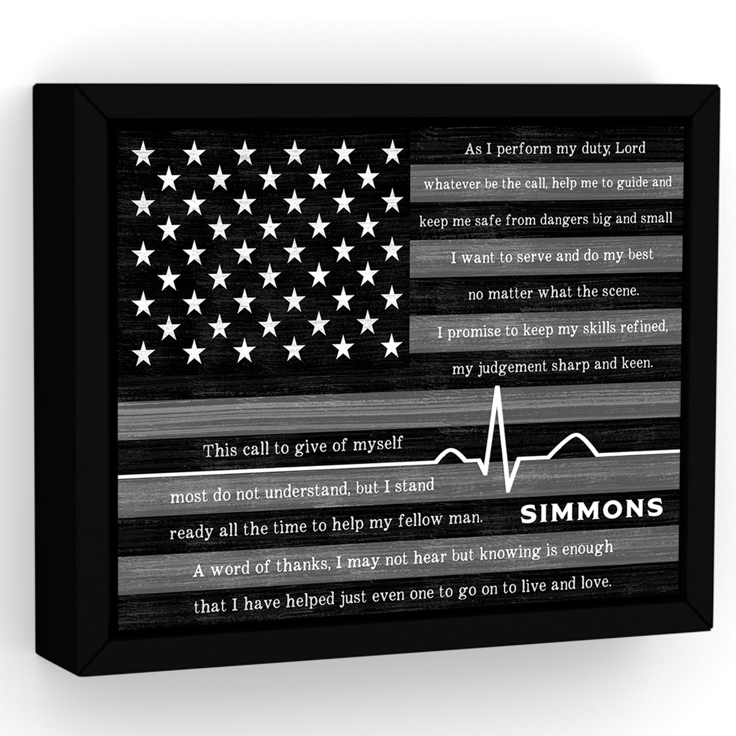 EMS Prayer on Flag With Name Personalization