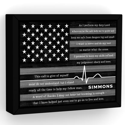 EMS Prayer on Flag With Name Personalization