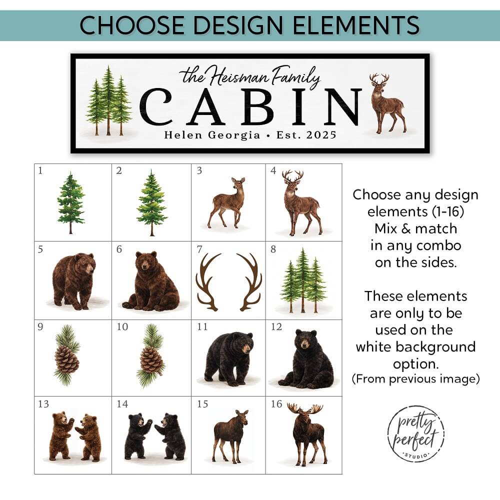 Outdoor cabin sign choose design elements