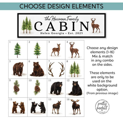 Outdoor cabin sign choose design elements