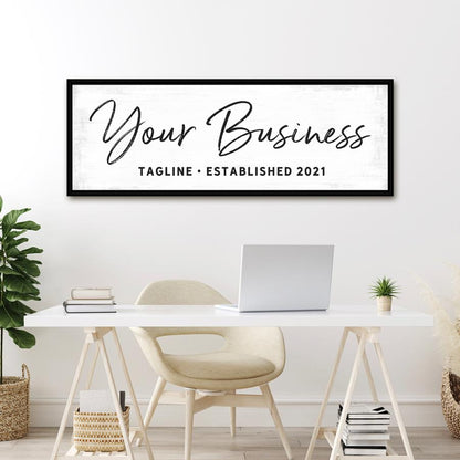 Custom Business Sign With Tagline and Date