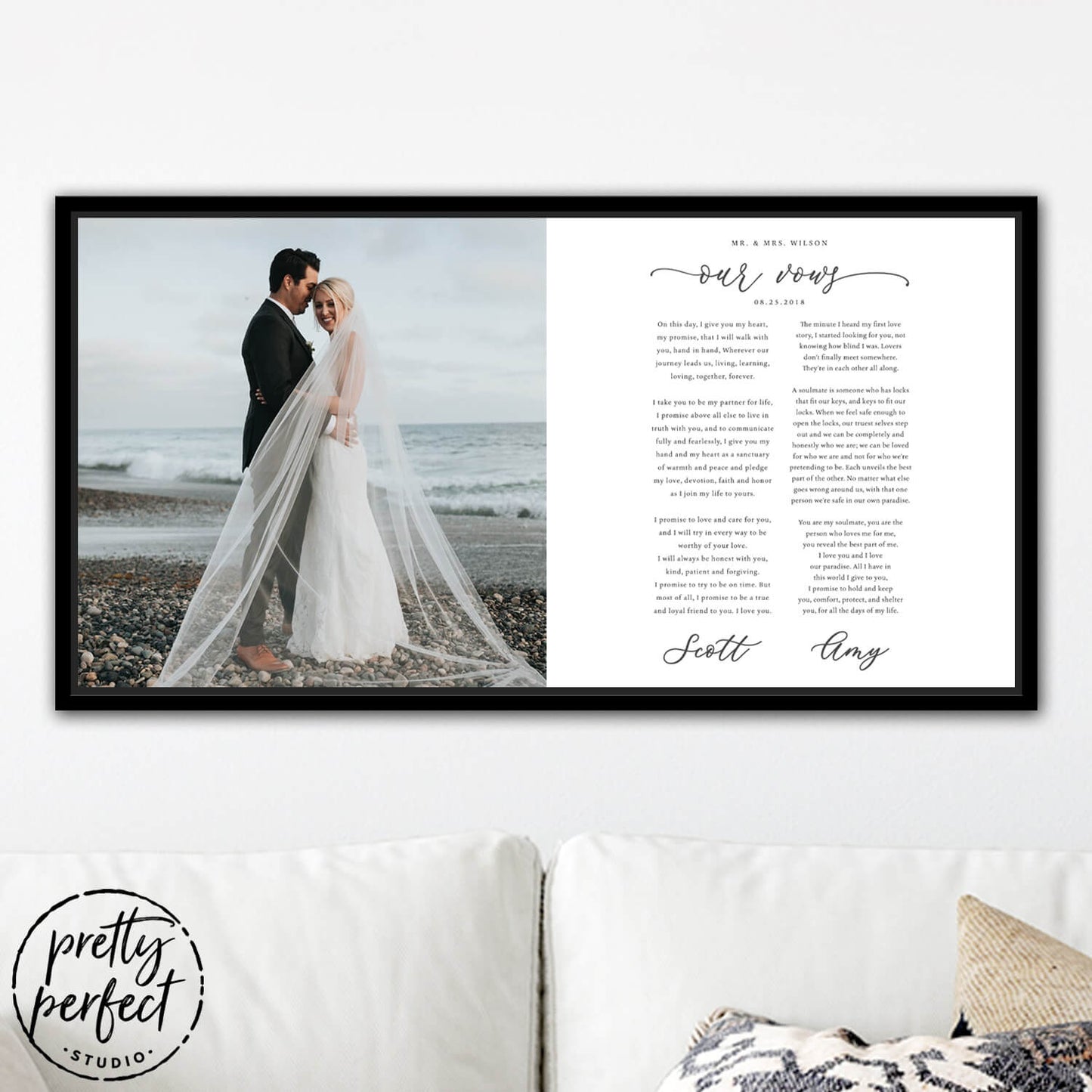 Personalized Wedding Vows Canvas