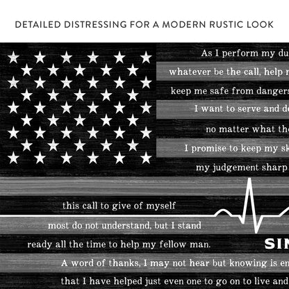 EMS Prayer on Flag With Name Personalization