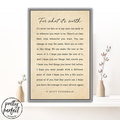 F. Scott Fitzgerald Quote Sign
