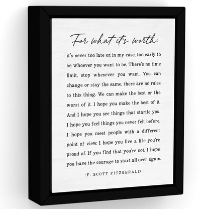 F. Scott Fitzgerald Quote Sign
