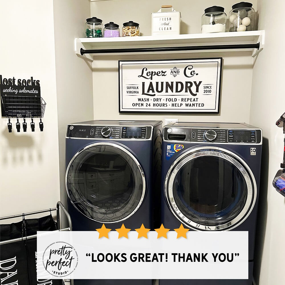 Custom Laundry Room Sign | Personalized Laundry Sign Canvas
