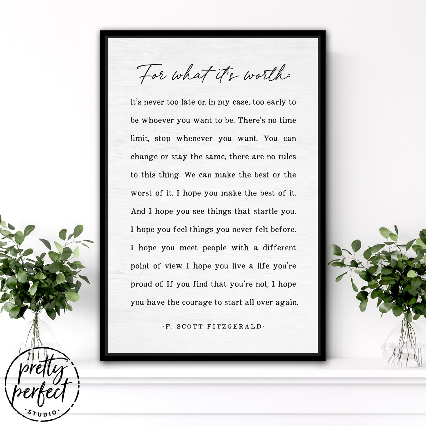 F. Scott Fitzgerald Quote Sign