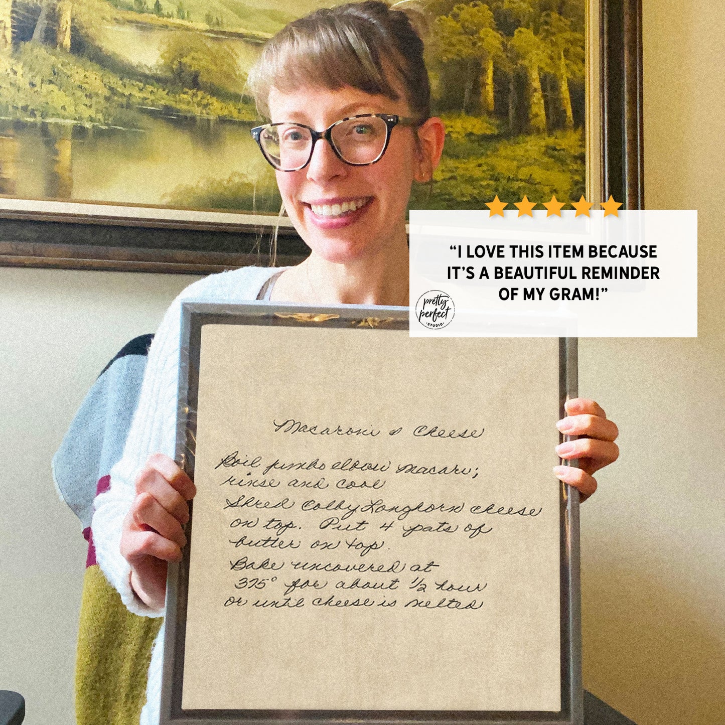 personalized handwritten recipe canvas wall art custom family recipe keepsake gift from grandma meaningful decor