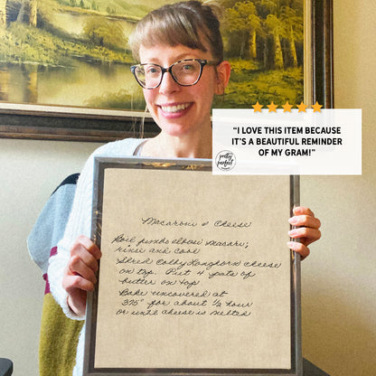 personalized handwritten recipe canvas wall art custom family recipe keepsake gift from grandma meaningful decor