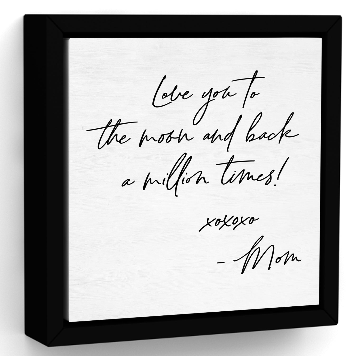 Personalized handwriting gift canvas with loved ones handwritten note in black frame