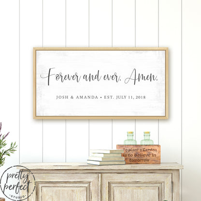 Forever And Ever Amen Personalized Canvas Wall Art