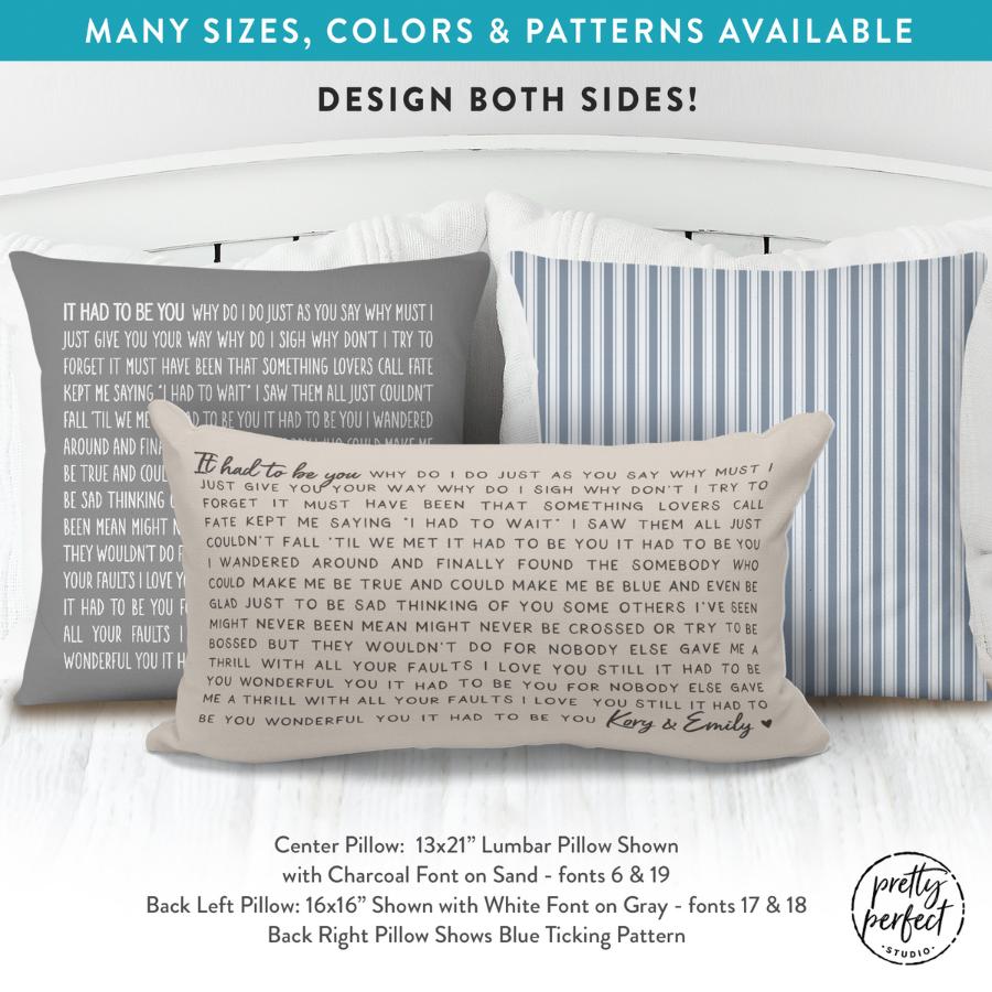 Personalized Song Lyrics Pillows