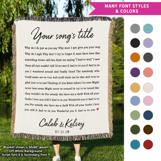 Custom Song Lyric Blanket