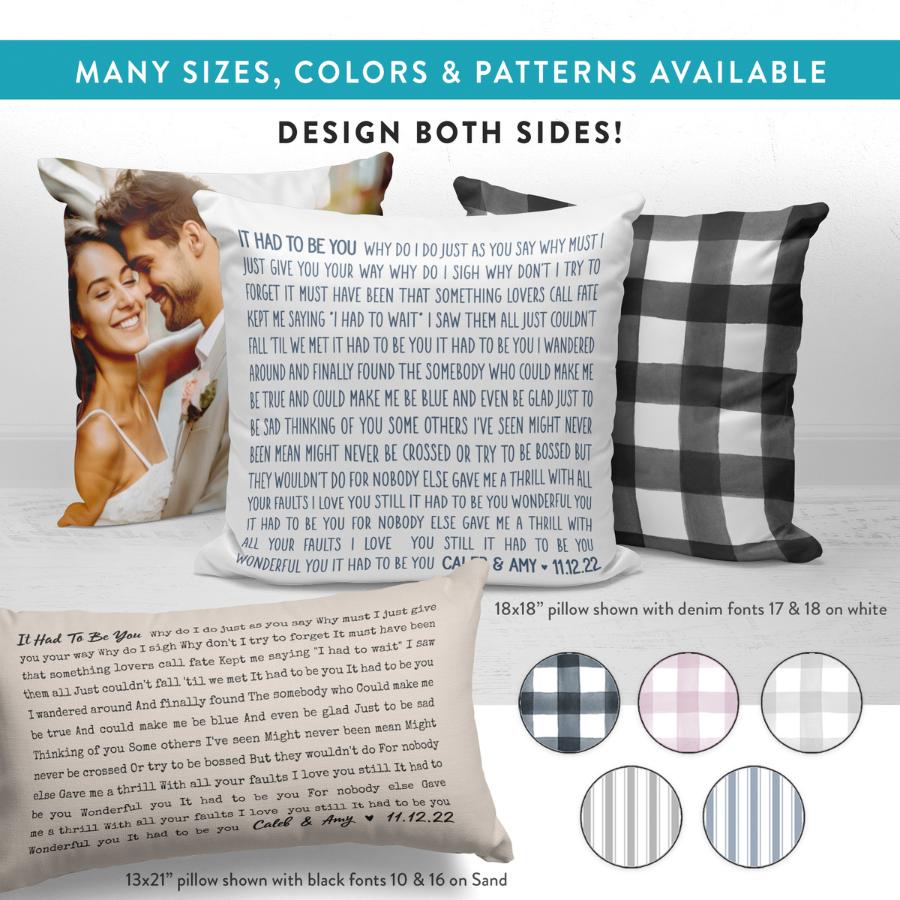 Personalized Song Lyrics Pillows