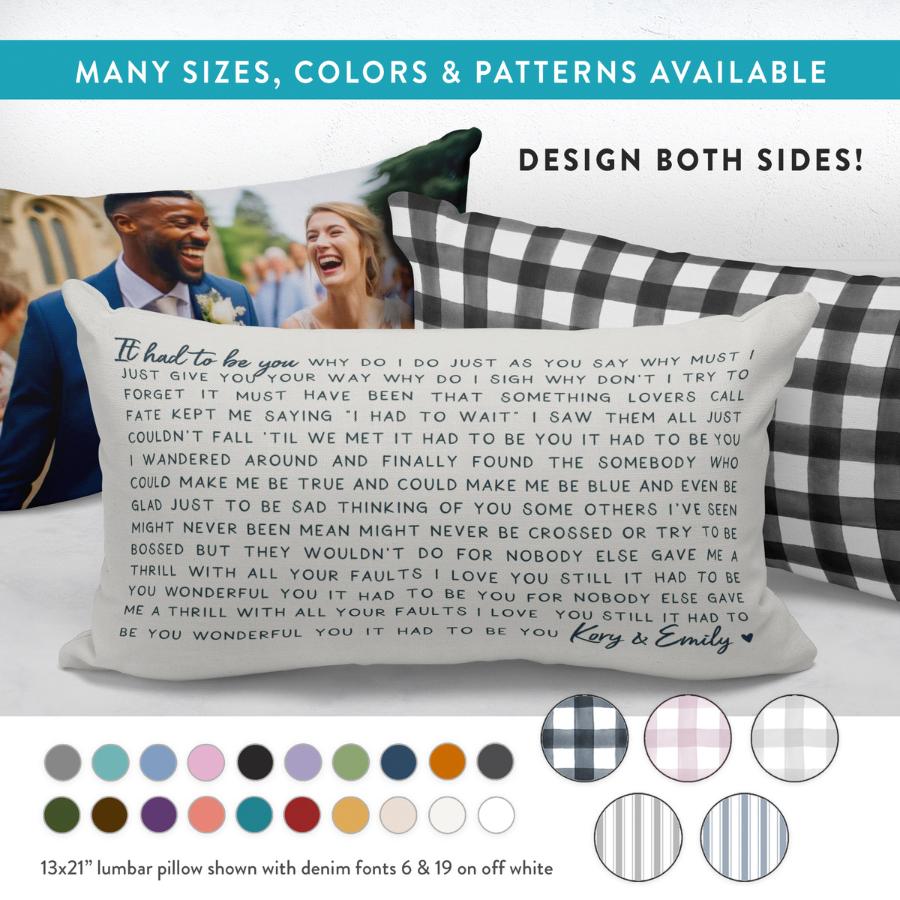 Personalized Song Lyrics Pillows