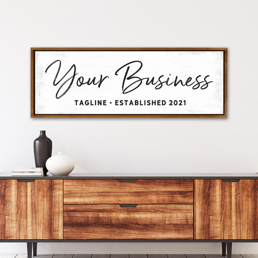 Custom Business Sign With Tagline and Date