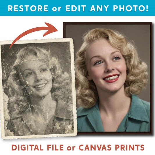 Restore old damaged photos and convert to color – vintage photo restoration service
