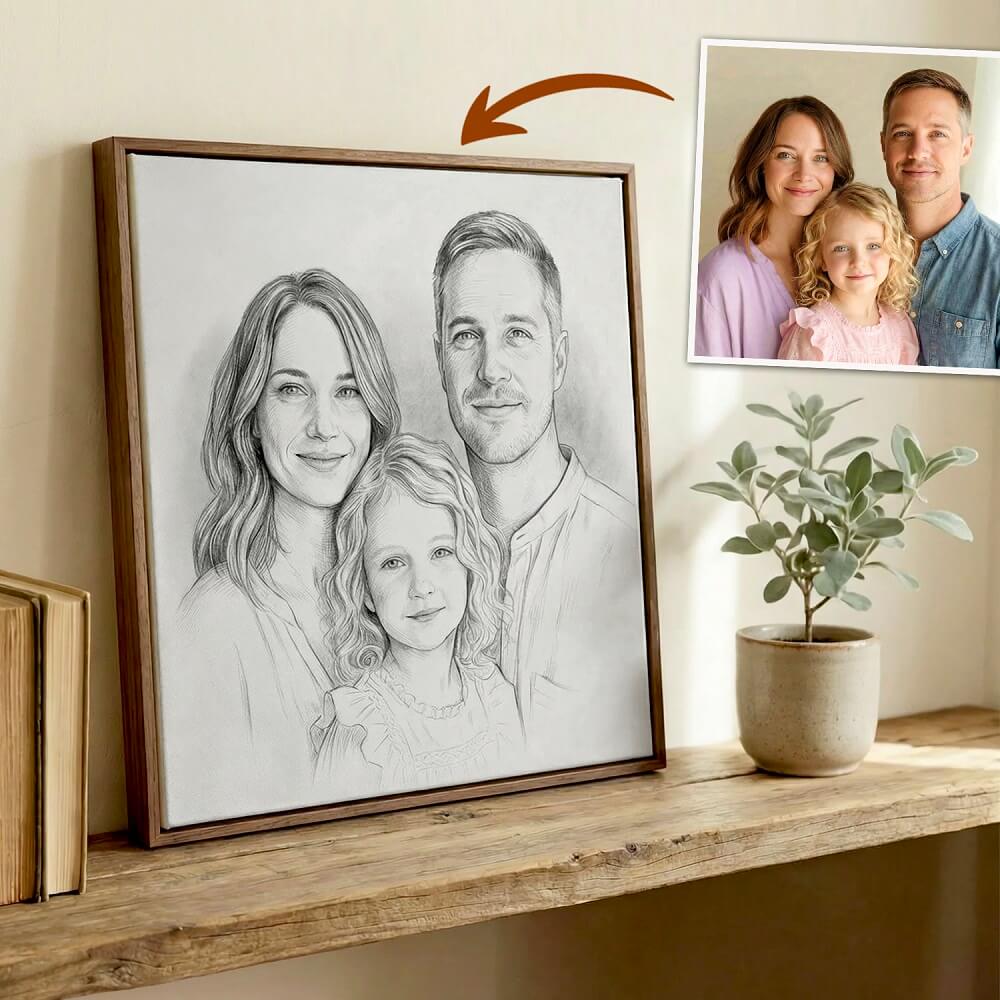 Personalized Memorial Portrait, Add Passed Away Loved Ones Picture Holding Baby, Realistic Photo Merge Photoshop, Combine Multiple Pictures remembrance portrait display frame