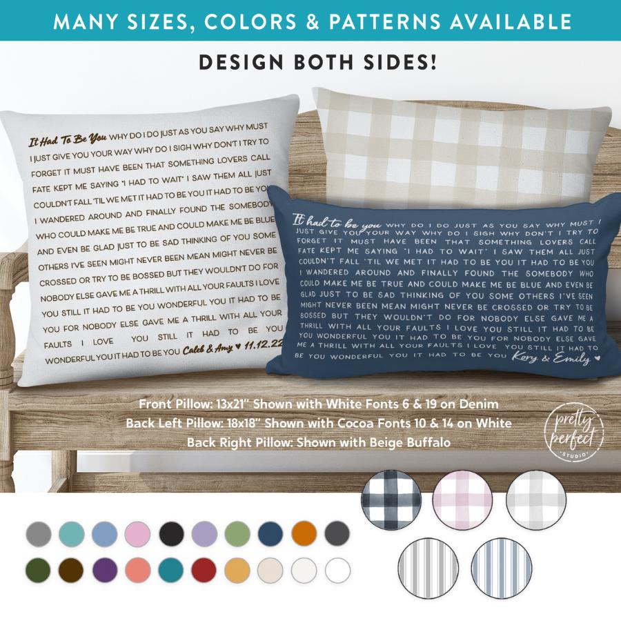 Personalized Song Lyrics Pillows