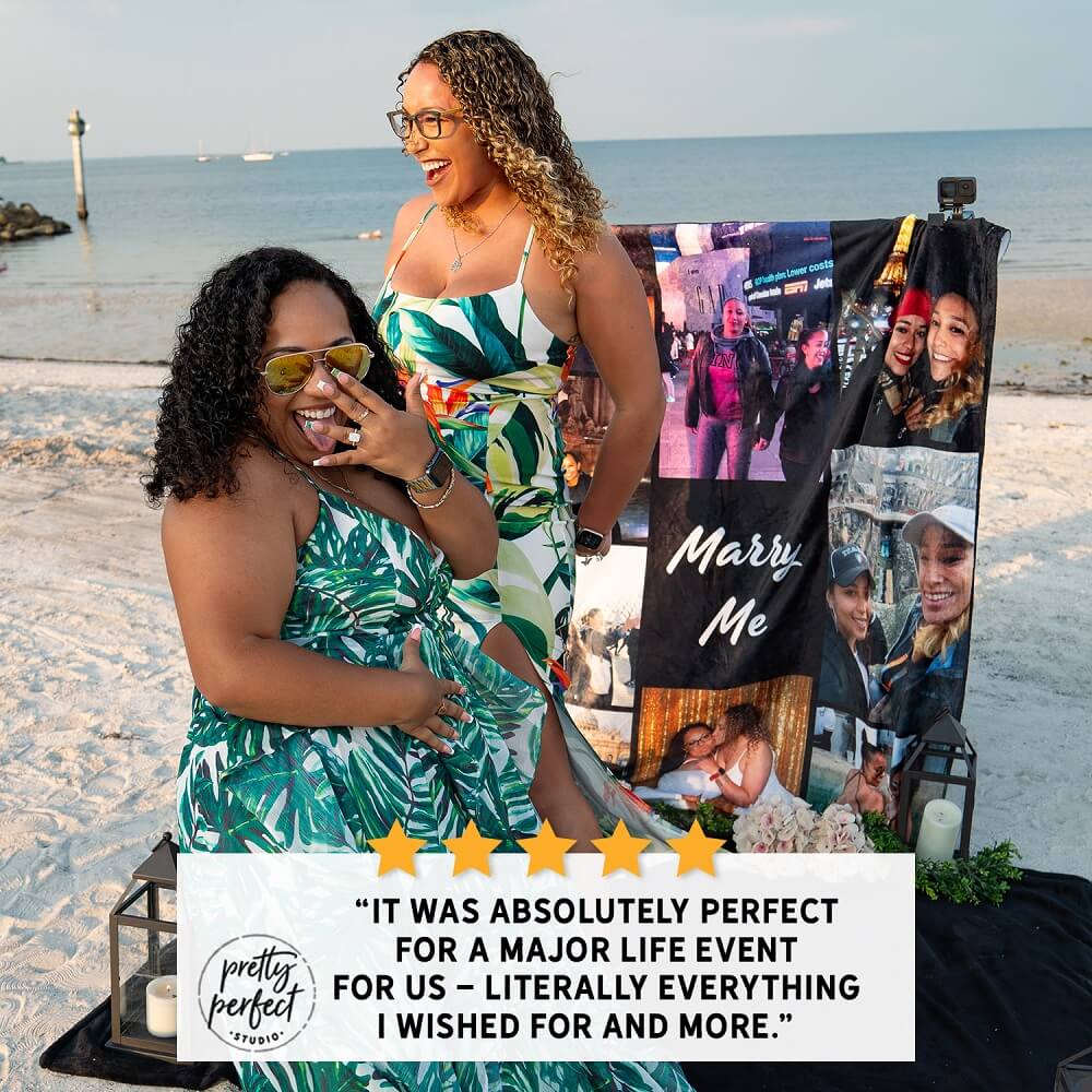 Romantic photo collage blanket perfect anniversary gift with couple pictures